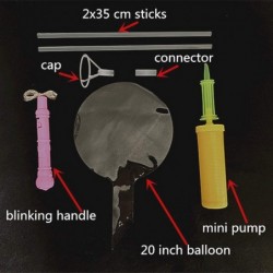 LED Light Up Bobo Balloons with Sticks 6 Packs Flashing Handles 20 Inches Transparent Bubble Balloons 70 cm Sticks Event Birt...