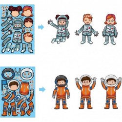 Make a Face Stickers Sheets 24 Sheets Make Your Own Astronaut UFO Rocket Mix & Match Space Themed Stickers DIY Stickers for K...