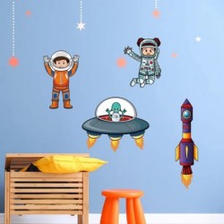 Make a Face Stickers Sheets 24 Sheets Make Your Own Astronaut UFO Rocket Mix & Match Space Themed Stickers DIY Stickers for K...