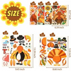 24 PCS DIY Turkey Stickers Make-A-Turkey Stickers Thanksgiving Turkey Craft Kids Thanksgiving Games Supplies for Fall Theme P...