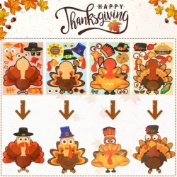 24 PCS DIY Turkey Stickers Make-A-Turkey Stickers Thanksgiving Turkey Craft Kids Thanksgiving Games Supplies for Fall Theme P...