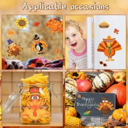 24 PCS DIY Turkey Stickers Make-A-Turkey Stickers Thanksgiving Turkey Craft Kids Thanksgiving Games Supplies for Fall Theme P...