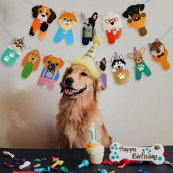 Dog Happy Birthday Banner Colorful Puppy Sign Garland Bunting Decoration Pet Birthday Party Favors Supplies $15.11 Kids' Part...