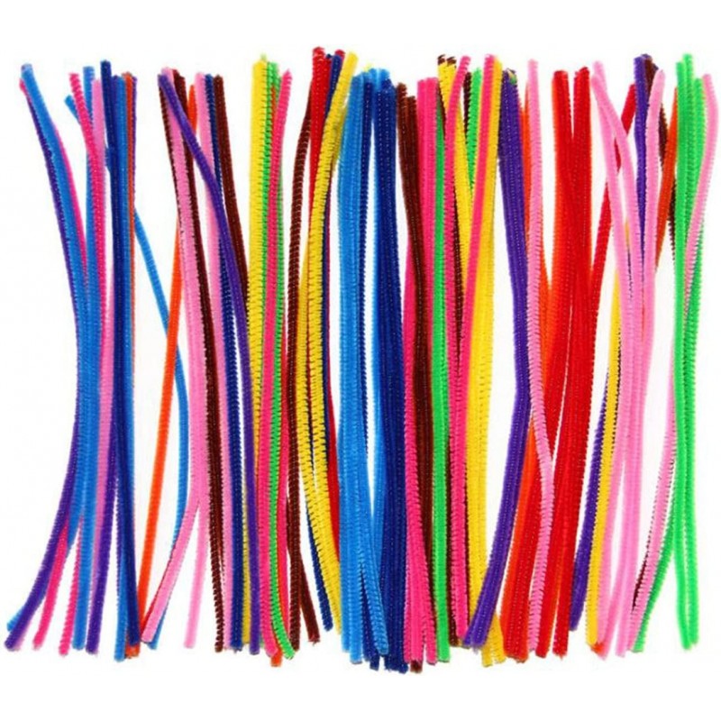 400 Pieces Christmas Fuzzy Flexible Multi-Colored Pipe Cleaners Bendable Fluffy Craft Pipe Cleaners Chenille Stems Creative A...