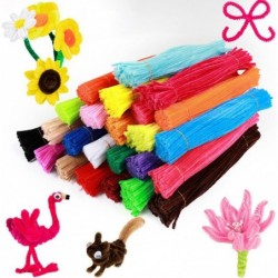 400 Pieces Christmas Fuzzy Flexible Multi-Colored Pipe Cleaners Bendable Fluffy Craft Pipe Cleaners Chenille Stems Creative A...