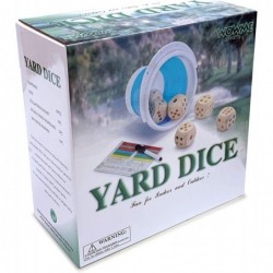 Yard Dice Game Set?| 2 Inch Wooden Yard Dice Scorecards Whiteboard Marker and Collapsible Bucket | for Adults Kids Families?|...