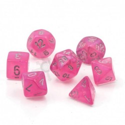 Polyhedral 7-Die Set - Borealis Pink/Silver with Luminary 27584 (CHX27584) $19.65 Game Accessories