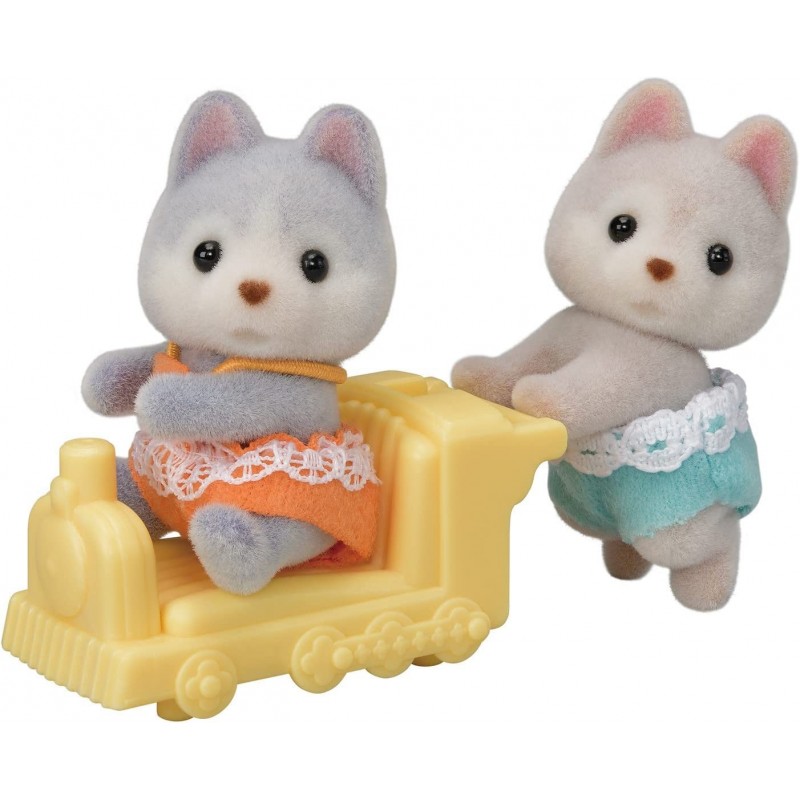 Husky Twins Set of 2 Collectible Doll Figures with Vehicle Accessory $17.88 Dolls