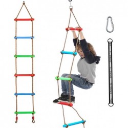 Climbing Rope Ladder Kids Tree Swing with Hanging Strap Indoor and Outdoor Backyard Playground Play Swing Sets Climber Traini...