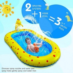 Inflatable Kiddie Pool Sprinkler Dinosaur Sprinkler Pool Fountain Water Toys Cute 3 in 1 Summer Splash Pad Kiddie Pool Portab...