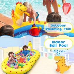 Inflatable Kiddie Pool Sprinkler Dinosaur Sprinkler Pool Fountain Water Toys Cute 3 in 1 Summer Splash Pad Kiddie Pool Portab...