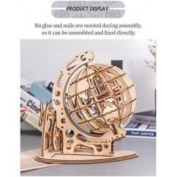 3D Wooden Globe Puzzle Self Assembling Mechanical Drive DIY Brain Teaser Puzzles $39.15 3-D Puzzles