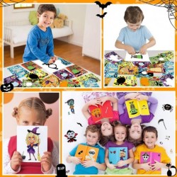 60Sheets Halloween Stickers Crafts for Kids-Make-A Pumpkin/Monster/Ghost/Reaper/Spider/Witch/Zombie/Skeleton/Mummy/Vampire Fa...