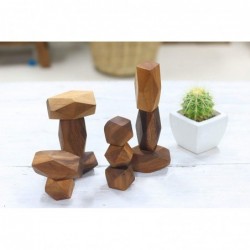 Wooden Balancing Blocks: Handmade Meditative Educational Sensory STEM Toy Stacking Game Wood Balance Rocks Set (Tum ISHI) Mon...