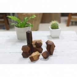 Wooden Balancing Blocks: Handmade Meditative Educational Sensory STEM Toy Stacking Game Wood Balance Rocks Set (Tum ISHI) Mon...