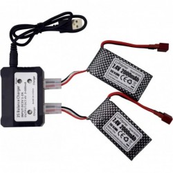 Accessory 2PCS 7.4V 2000mAh T-Plug Lithium Battery With 2-IN-1 Charger For 9200 HB101 9200E 200E 9202E 9203E 9204E 9205E 9206...