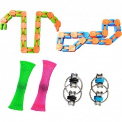 6 Pack Stress Relief and Anxiety Relief Fidget Toys Flippy Chain Marble Mesh Wacky Tracks $12.40 Fidget Toys