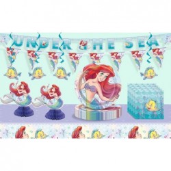 Little Mermaid Party Supplies | Ariel Party Decorations | Includes Mermaid Plates Napkins Under the Sea Tablecloth Banner Han...