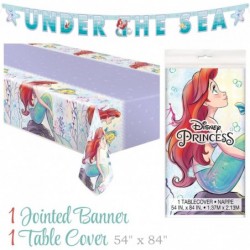 Little Mermaid Party Supplies | Ariel Party Decorations | Includes Mermaid Plates Napkins Under the Sea Tablecloth Banner Han...