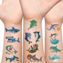 Shark Temporary Tattoos for Kids - 10 Sheets Ocean Shark Fake Tattoos for Boys Girls Birthday Decorations Party Favors Suppli...