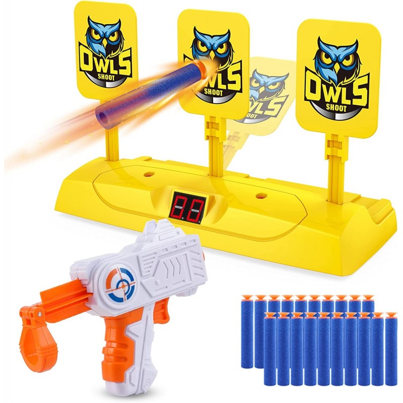 Shooting Game Toys for 6 7 8 9 10 11 12+ Year Old Kids Boys - Electronic Digital Scoring Owl Auto Reset Shooting Target with ...