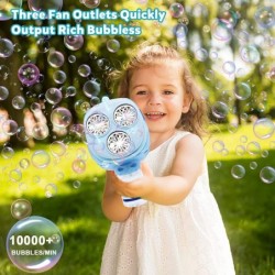 Bubble Gun for Kids - Space Bubble Machine with Lights Automatic Bubble Maker 360 Degree Leak Proof Design Bubble Blaster Toy...