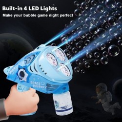 Bubble Gun for Kids - Space Bubble Machine with Lights Automatic Bubble Maker 360 Degree Leak Proof Design Bubble Blaster Toy...