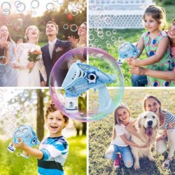 Bubble Gun for Kids - Space Bubble Machine with Lights Automatic Bubble Maker 360 Degree Leak Proof Design Bubble Blaster Toy...