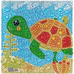 Easy 3D Diamond Painting Kit Turtle for Kids Beginners Art Crafts Kits for Girls with Frame 6x6inches $26.27 Kids' Drawing & ...