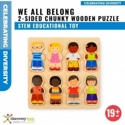 WE All Belong Diversity Wooden Puzzle | 2-Sided Interchangeable Puzzle | Kid-Powered Learning | STEM Educational Toy Learning...