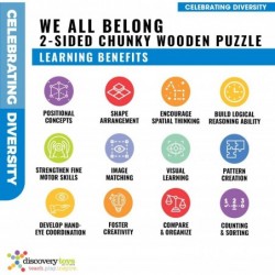 WE All Belong Diversity Wooden Puzzle | 2-Sided Interchangeable Puzzle | Kid-Powered Learning | STEM Educational Toy Learning...