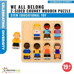 WE All Belong Diversity Wooden Puzzle | 2-Sided Interchangeable Puzzle | Kid-Powered Learning | STEM Educational Toy Learning...