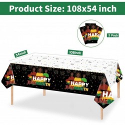 Juneteenth Tablecloth 3 Pack Large Size Plastic 54"x108" Happy Juneteenth Table Cloth Decorations for June 19th Independence ...