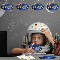 16 Sheets Outer Space Stickers for Kids Planet Solar System Stickers Outer Space Craft Kit Kids Educational and Learning Acti...