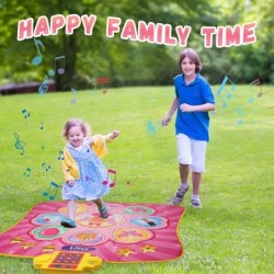 Dance Mat Birthday Gifts for 3 4 5 6 7 8 Year Old Girls Boys Kids Dance Pad Musical Toys with LED Light 9 Game Modes 8 Challe...