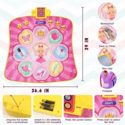 Dance Mat Birthday Gifts for 3 4 5 6 7 8 Year Old Girls Boys Kids Dance Pad Musical Toys with LED Light 9 Game Modes 8 Challe...