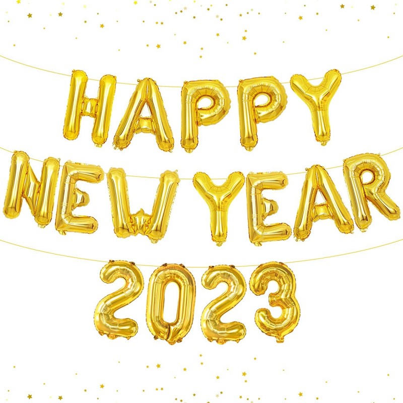 Gold Happy New Year Balloons - Gold 2023 Balloons Numbers 16 Inch | Foil Happy New Years Letter Balloons | Happy New Year Dec...