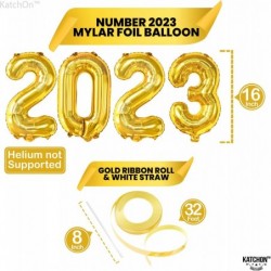 Gold Happy New Year Balloons - Gold 2023 Balloons Numbers 16 Inch | Foil Happy New Years Letter Balloons | Happy New Year Dec...