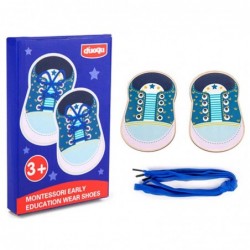 (Pack of 2) Wooden Lacing Shoe Toy Learn to Tie Shoelaces Fine Motor Skills Toy Threading Toy Board Game for Kids B $24.14 Ea...