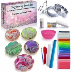 DIY Clay Jewelry Dish Craft Kit Make Your Own 5 Clay Bowls and Unicorn Decoration Arts and Crafts for Girls Air Dry Clay for ...