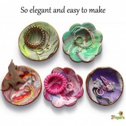 DIY Clay Jewelry Dish Craft Kit Make Your Own 5 Clay Bowls and Unicorn Decoration Arts and Crafts for Girls Air Dry Clay for ...