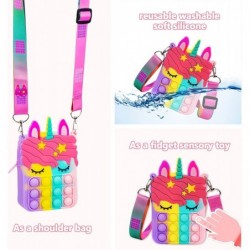 Small Pop Purse Unicorn Pop Purse for Girl and Women Pop Bag with Unicorn Pop Toy Shoulder Bag Fidget Toys Pop Fidget Backpac...