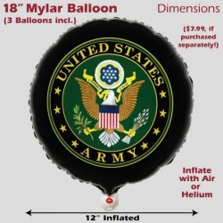 U.S. Army Party Balloons (3pcs.)! 18" Round Foil Mylar Balloons. U.S. Army Licensed. American Heroes Military Camo Collection...