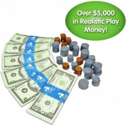 The Learning Journey: Kids Bank Play Money Set - Play Money for Kids - Over $5000 in Realistic Play Money to Build Kids Count...