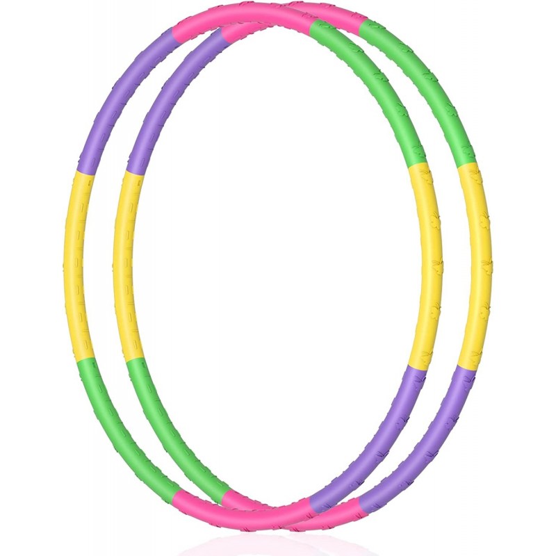 2 Pack Toy Color Hoop Kids Detachable Weighted Kid Sport Hoop Toys for Kids Size Adjustable Butterfly Design Adjustable Hoop ...