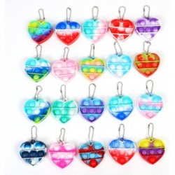 20 Pack Heart Simple Mini Push Pop Bubble Fidget Sensory Stress Relief Toy Keychains for Kids and Adults (Heart) $28.21 Fidge...