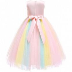 Unicorn Rainbow Costume Girls Princess Birthday Party Long Maxi Tulle Dress Halloween Carnival Cosplay Fancy Dress $36.69 Kid...