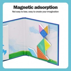 Tangram Travel Games Magnetic Puzzle Book Toys for 3 4 5 6 7 8 Years Old Boys and Girls Educational Preschool Learning Gift f...