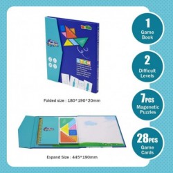 Tangram Travel Games Magnetic Puzzle Book Toys for 3 4 5 6 7 8 Years Old Boys and Girls Educational Preschool Learning Gift f...