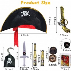 9 Pieces Pirate Accessories Halloween Kids Pirate Theme Pretend Party Toys Set Kids' Party Cosplay Pirate Dress Up Supplies w...